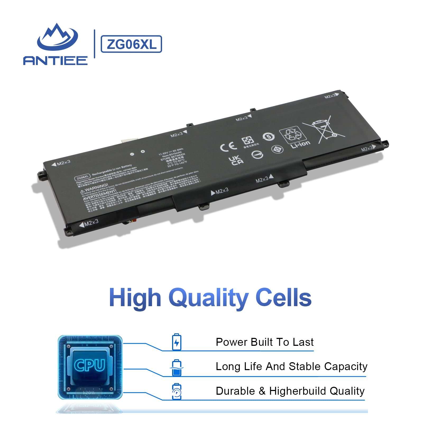 ANTIEE 95.9Wh ZG06XL Laptop Battery Replacement for HP Elitebook 1050 G1 ZBook Studio G5 X360 G5 Series Laptop HSTNN-IB8H HSTNN-1B8H HSN-Q11C ZGO6XL L07045-855 L07351-1C1 L07046-855 11.55V 0G74G 4