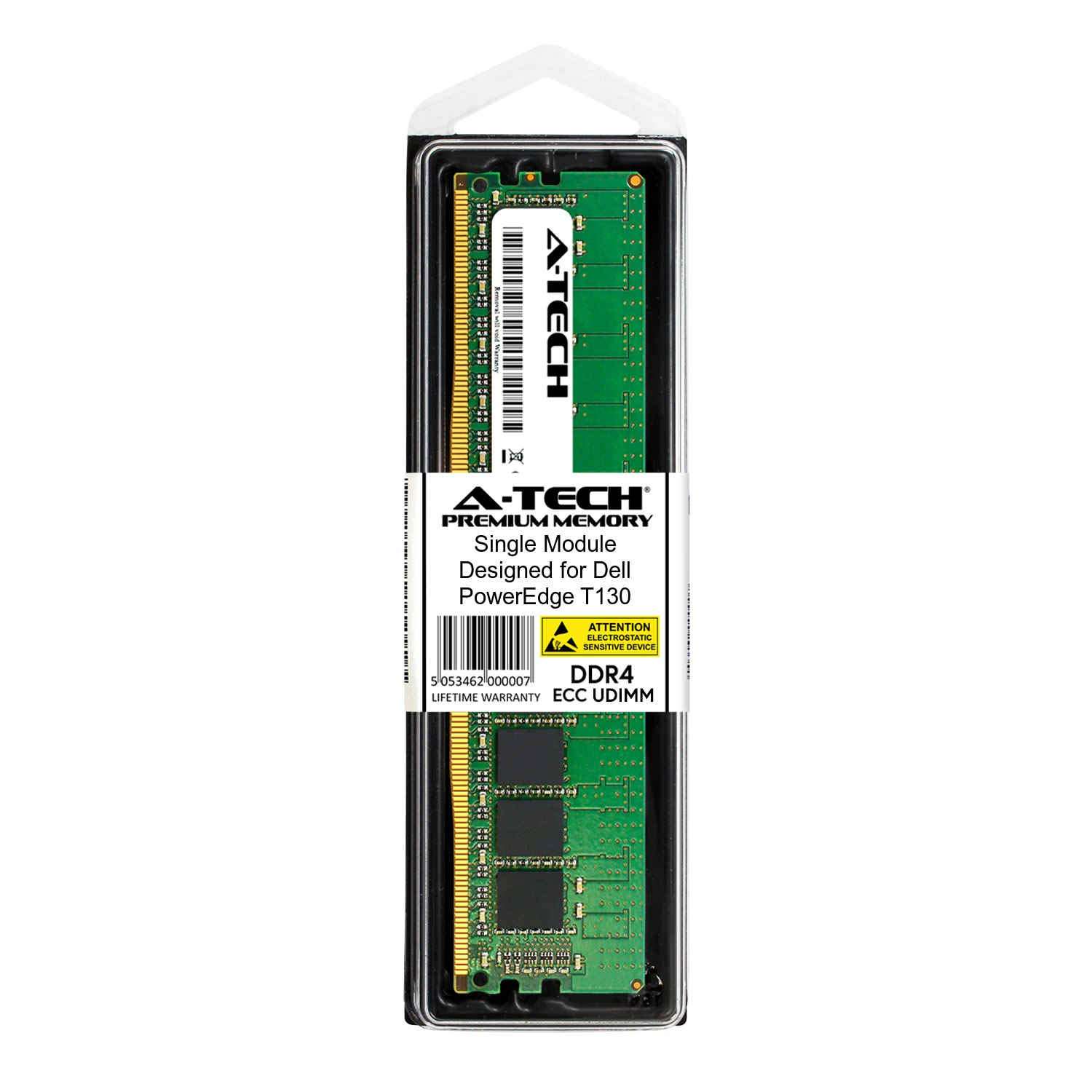 A-Tech 16GB Module for Dell PowerEdge T130 - DDR4 PC4-21300 2666Mhz ECC Unbuffered UDIMM 2Rx8 - Server Specific Memory Ram (AT316653SRV-X1U6) 2
