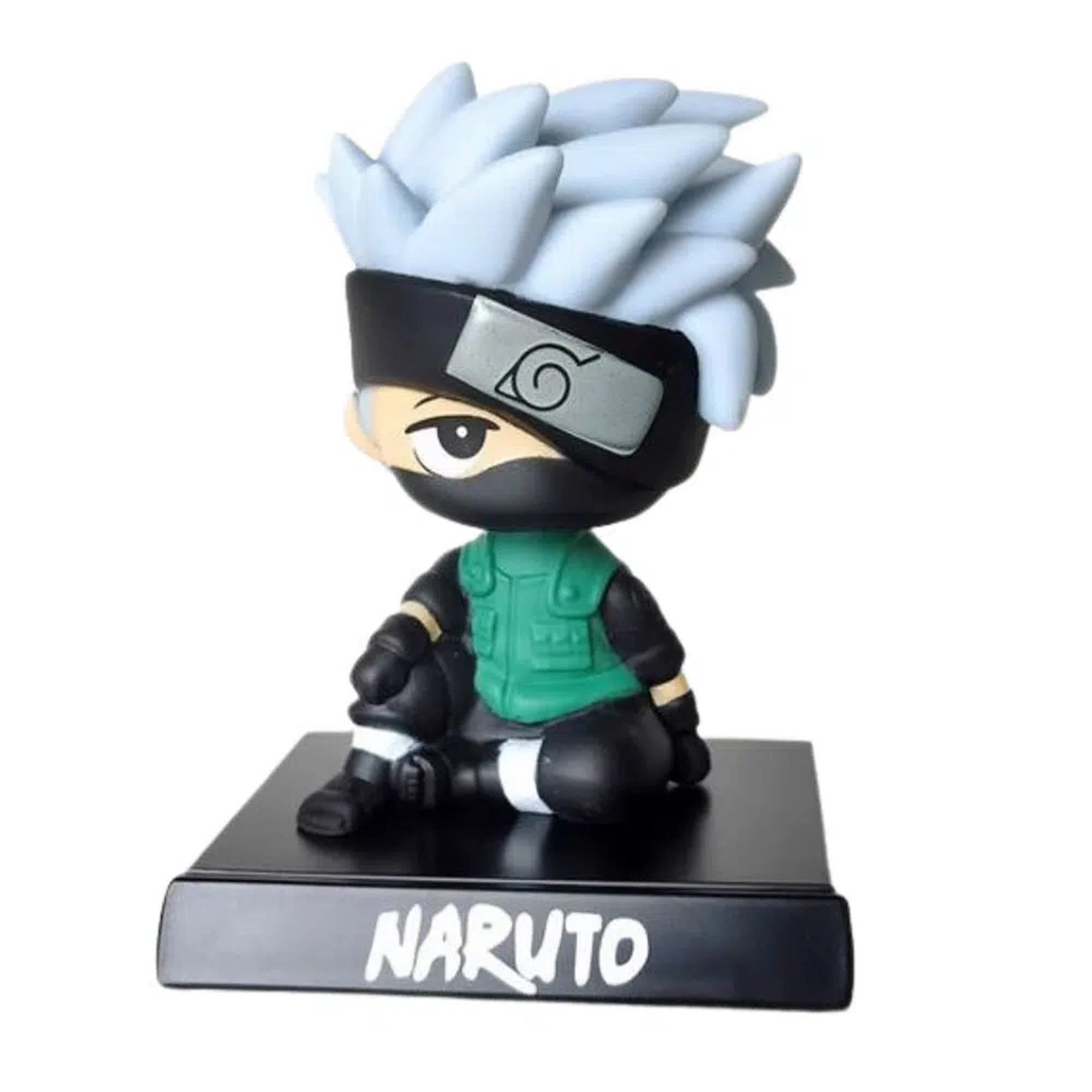 AUGEN Super Hero Naruto Kakashi Hatake Sensei Action Figure Limited Edition Bobblehead with Mobile Holder for Car Dashboard, Office Desk & Study Table (Pack of 1)(Plastic) 1