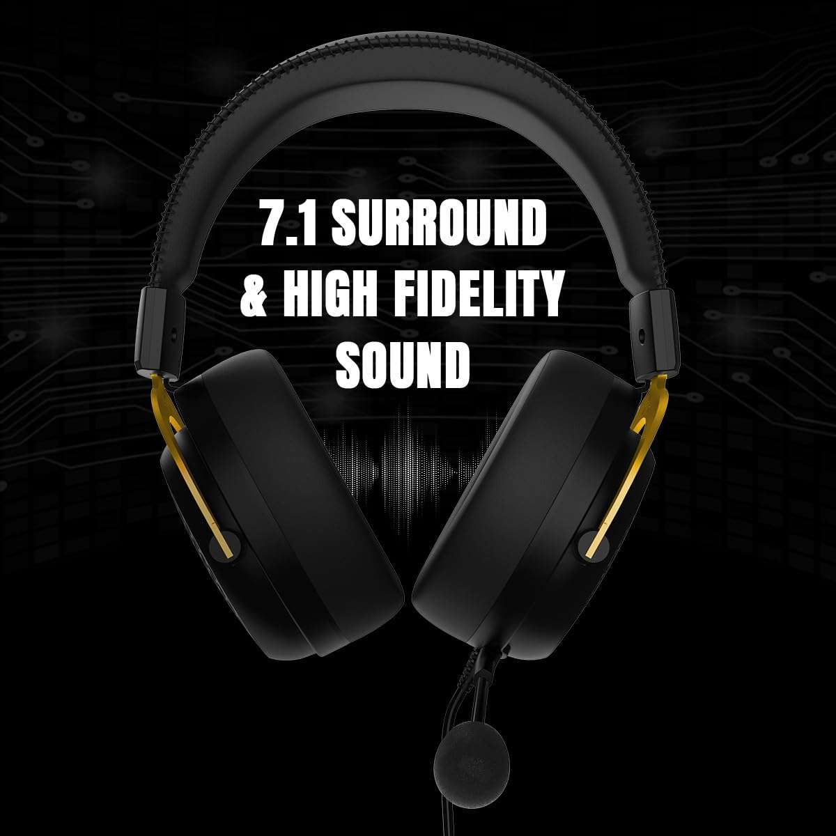 Cosmic Byte CryoCore 7.1 Surround Wired Gaming Headset with Noise-Cancelling Mic, Honeycomb Metal Design, Braided Cable, PC Software & PS4/PS5 3D Audio Support (Black) 3