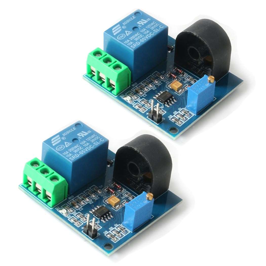 HiLetgo 2pcs 5A AC Current Sensor Current Detection Sensor Relay 5V AC Current Relay Module AC Sensor AC Current Relay Switch with Over Current Protection 1