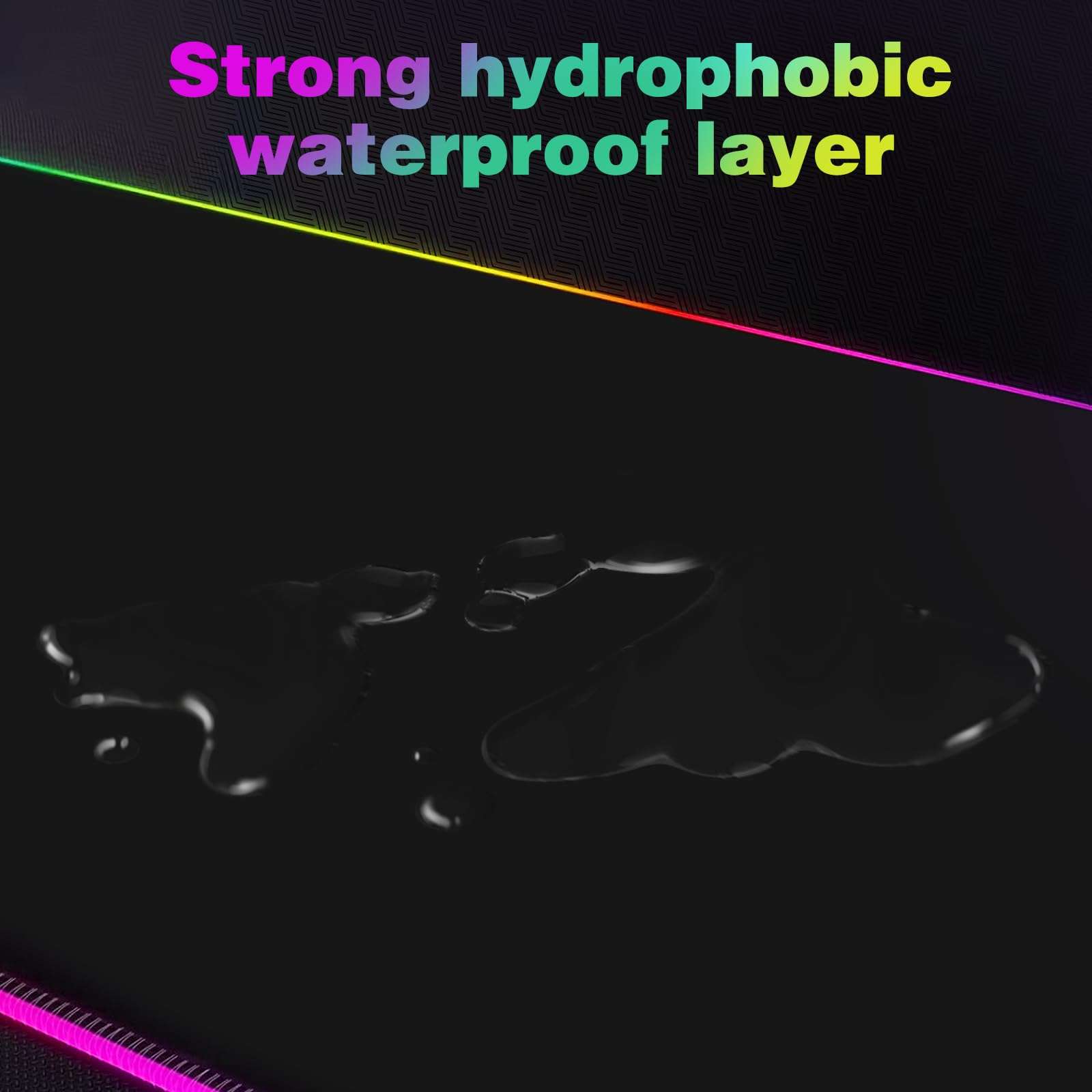 Galdas Large RGB Gaming Mouse Pad - Big Gaming Led Mouse Mat Smoothly Waterproof Surface XXL Mouse Pad with Anti-Slip Rubber Base Stitched Edge Mouse Pad with 19 Light Modes,31.5"x11.8" (Black) 5