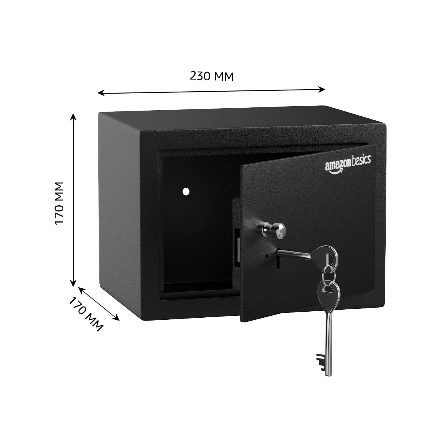 Amazon Basics 8.6 Litre Heavy Duty Safe Locker with Mechanical Key Lock | Handy & Sleek Design | 1-Year Warranty (Black) 6