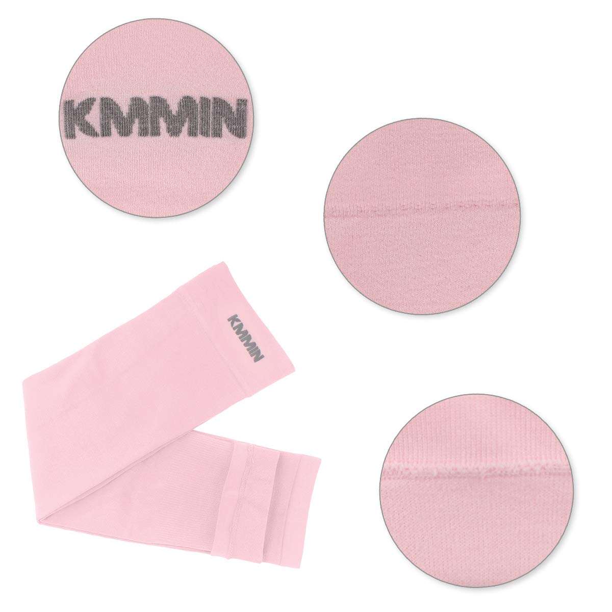 KMMIN Arm Sleeves, UV Protection Sleeves for Driving Cycling Golf Basketball Warmer Cooling Arm Sleeves UPF 50 Sunblock Protective Gloves for Men Women Adults Covering Tattoos, (White+Pink) 6