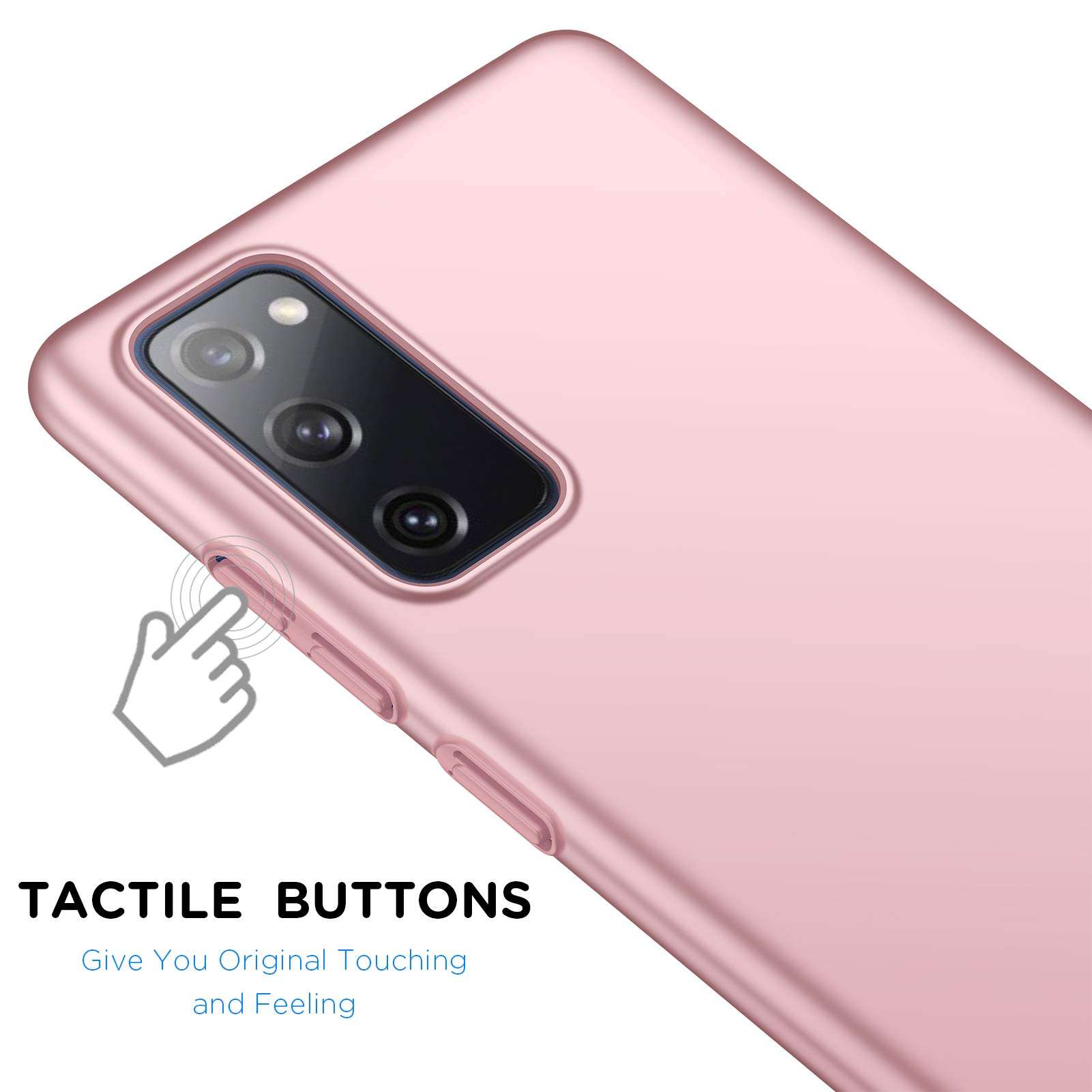 ORNARTO Case for Samsung S20 FE 5G,Thin Premium Hard Plastic Matte Finish Anti-Scratch Cover Cases for Samsung Galaxy S20 FE 5G(2020) 6.5" Rose 4