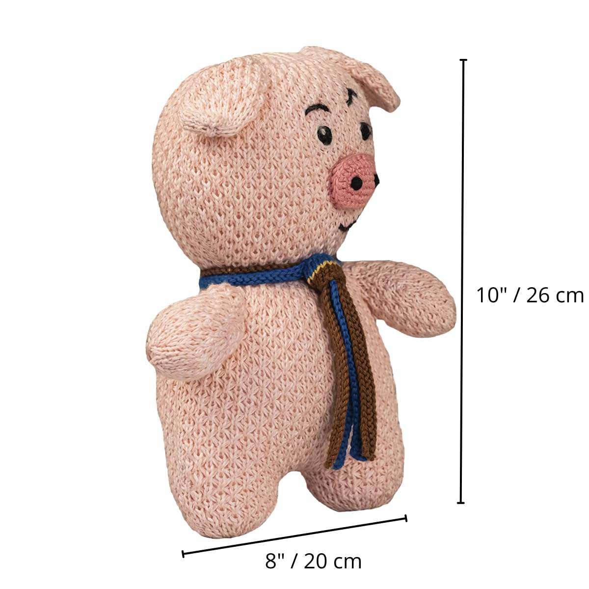 VAP MARRRIANO The Entrepreneur Piggy, Doll 100% Cotton Hand Knit Made in Peru, 10 INCHES Color Pink 4
