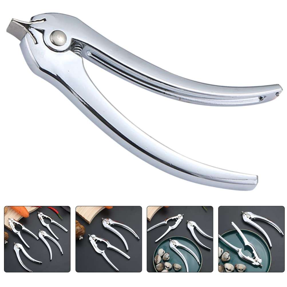 BESTonZON Oyster Sheller Oyster Clam Opener Blood Clam Clip Seafood Clamp Oyster Shucker Machine Stainless Steel Grillable Oyster Shucker Tool Kitchen Gadget for Hotel Family Buffet 4