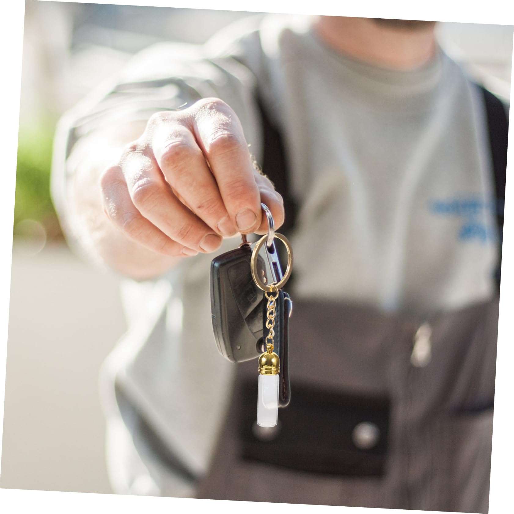 WRITWAA Glass Bottle Pendant Perfumes Key Fob Mini Refillable Perfume Bottle Perfume Travel Refillable Keychain Bottle Keychain Pendant Small Perfume Miss Lobster Clasp Zinc Alloy Portable 5