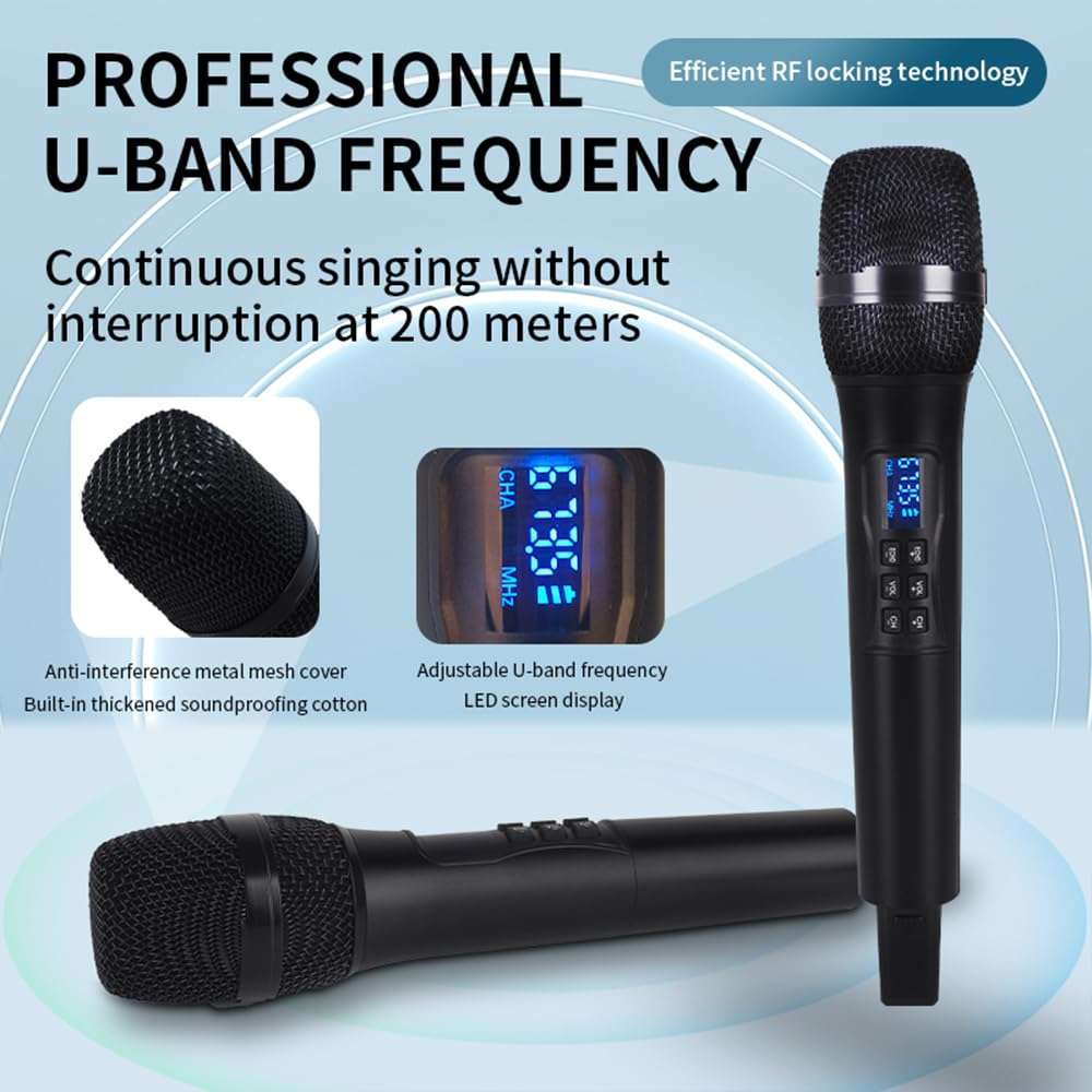 Yamnweo S-88 Wireless Karaoke Microphone with Fiber Optic Input - UHF Singing Mic for TV, Speaker, Amplifier, DSP Anti-Howling, 200m Range, Type-C Power Supply, Compatible with Multiple Karaoke Apps 3