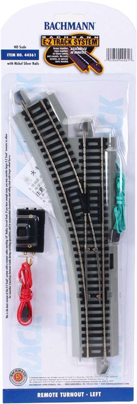 HO Scale Bachmann Trains Snap-Fit E-Z Track Remote Turnout - Left 1