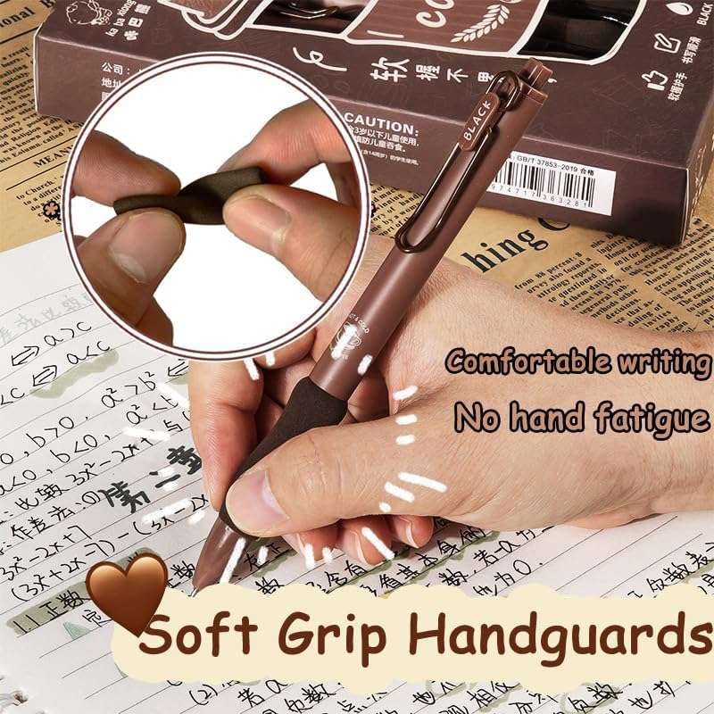 UCRAVO Coffee Theme Stationery Items - 0.5mm Retractable Blue Ink Gel Pens Set of 5 Cute Pen for School College Teenagers Aesthetic Office Use Writing Comfortable and Soft Grip Smooth Birthday Gift 6