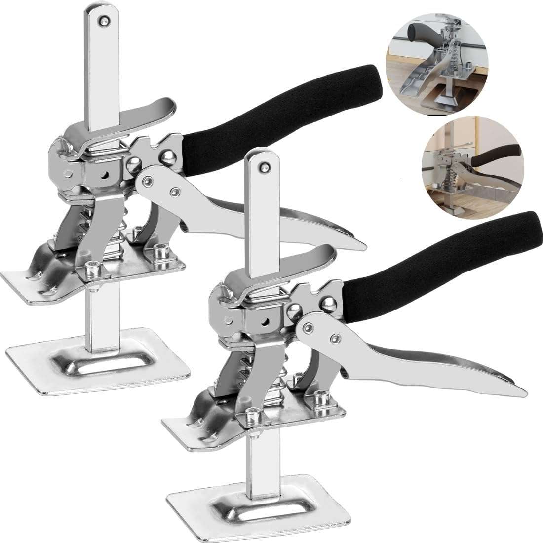 GRILAX Labor-Saving Arm Jack – 8-Inch Multifunctional Furniture Lifter for Cabinet and Door Installation, Lifts Up to 220 LBS, 3.9-inch Hand Lift (1 Piece | Solid Rod)