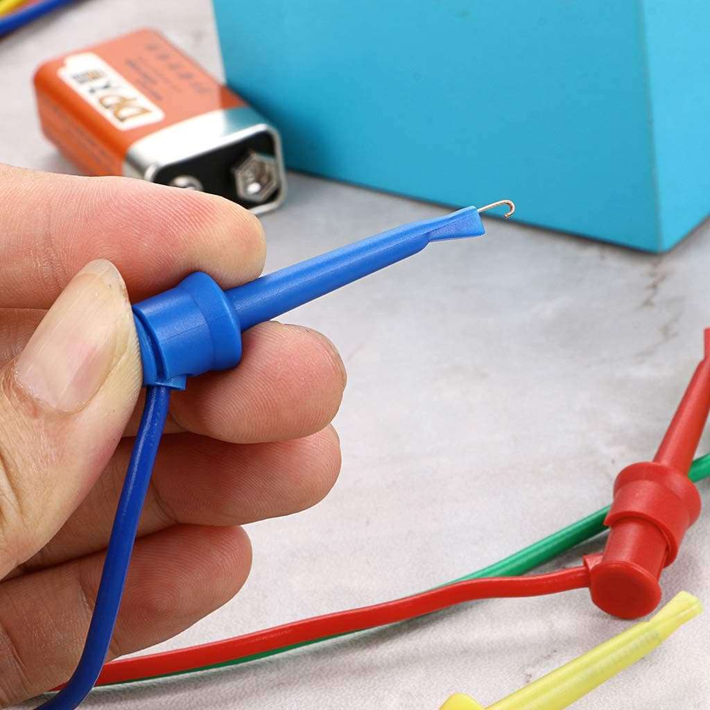 Sumnacon 39 Inch Multimeter Test Lead Set - 5 Pcs Stackable Banana Plug to Test Hook Wire Cable Kit with Protective, Flexible Wire Leads for Electrical Testing 500V/5A 4