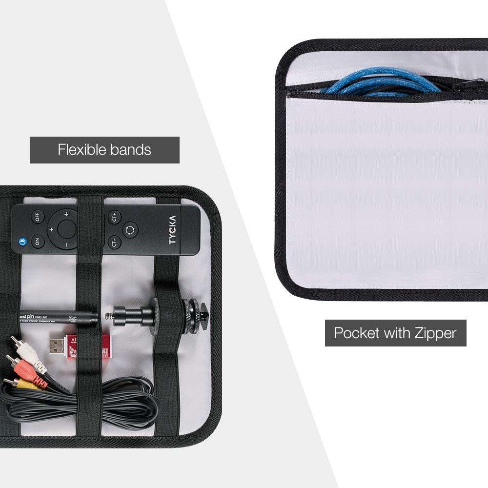 Video Projector Case TYCKA Protective Projector Organizer Bag Shockproof Projector Carrying Case with DIY Dividers 2 Pack Accessories Storage Pockets for Projector Device (12,2 x 9,5 x 3,5 inch) 3