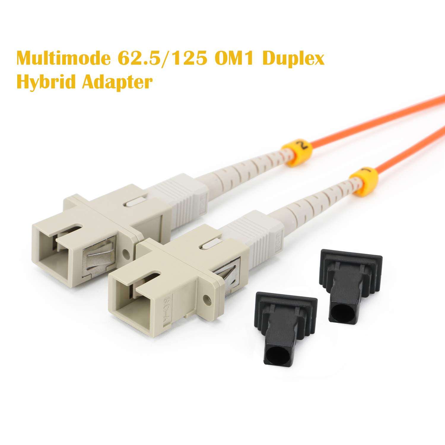 AllChinaFiber Fiber Optic Adapter Cable, LC to SC Multimode OM1 62.5/125 Duplex, Hybrid Connector Coupler Converter Dongle, Male to Female Mutual On-line Transfer Adapter - 1FT 4
