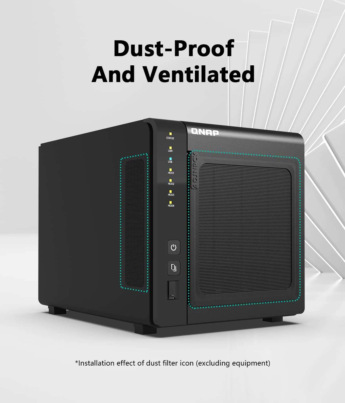 ADJNPCY Dust Filter for NAS QNAP TS-451D2 TR-004 Dustproof PVC Cover - Black 2