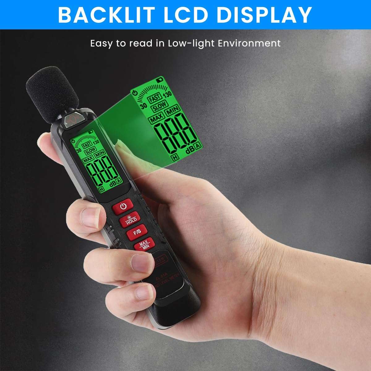 Serplex® Digital Decibel Meter Sound Level Meter 30-130 dB Audio Level Meter LCD Digital Audio Decibel Meter Condenser Mic Decibel Meter for Home, Office, Construction Sites (Battery not included) 6