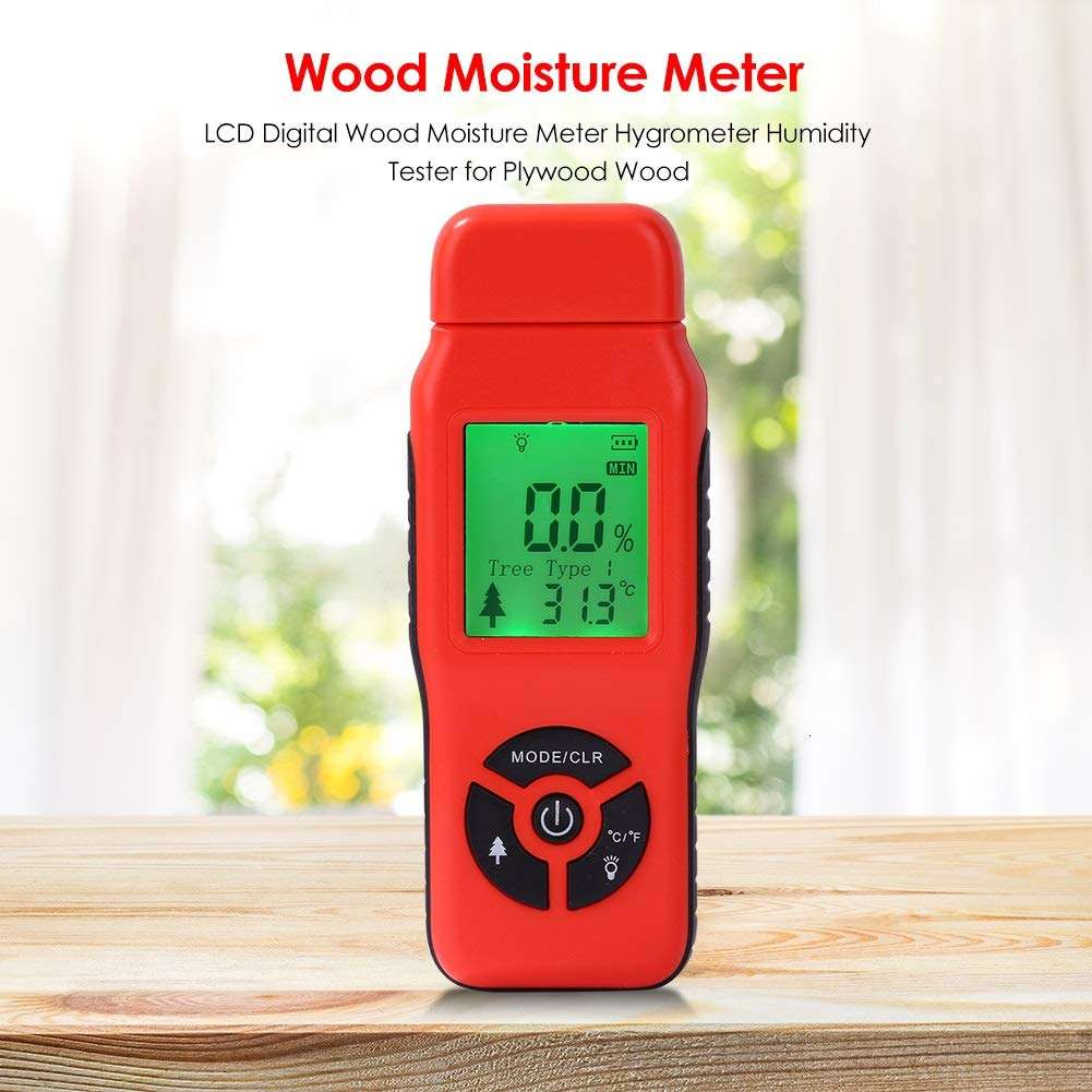 Z.L.FFLZ Moisture Detector Handheld Two Pins Digital Wood Moisture Meter Humidity Tester Timber Damp Detector with LCD Display Probe Range 2% - 70% Mini Tool 3