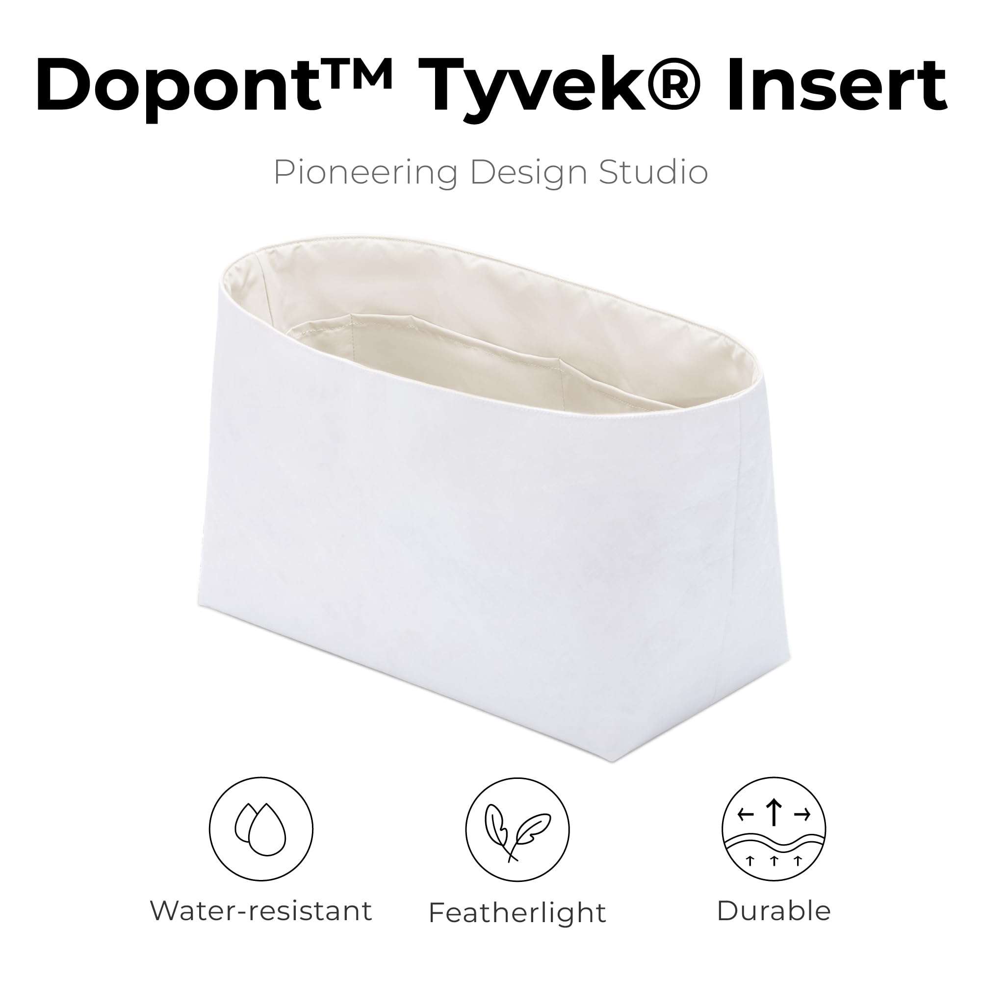 FANJI Project Tote Bag Organizer Insert for Long Champ Le panier pliage mini handbag, Custom Fit Inside Premium Craie Lightweight WaterResistant Purse Insert 5