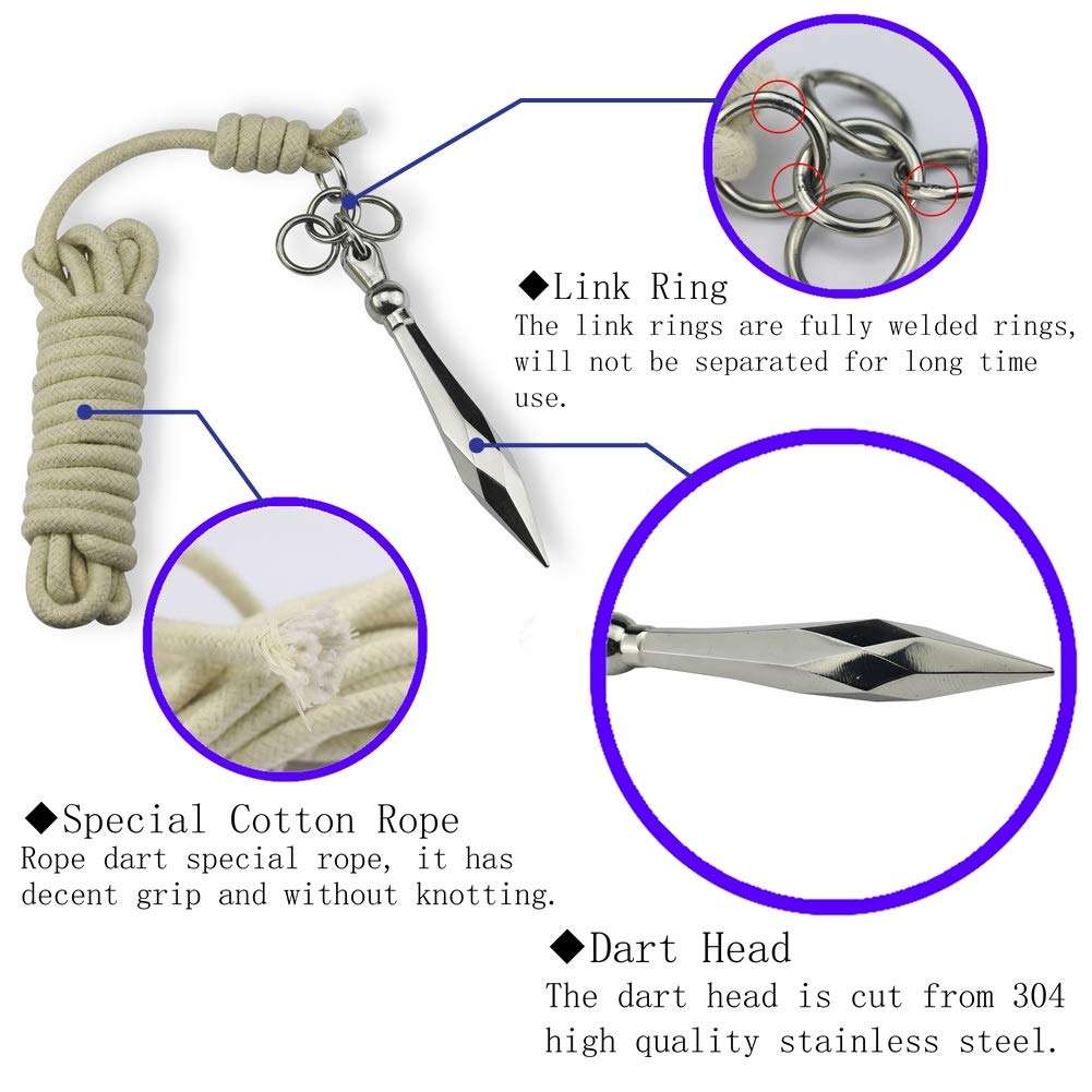 PHYSKOW Rope Dart Chinese Kungfu Traditional Martial Arts Soft Equipment (Rope Dart - Medium) 3