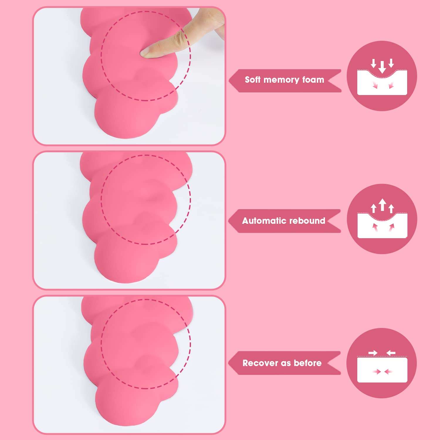 Gaming Keyboard Wrist Rest Pad,Memory Foam Keyboard Palm Rest,Ergonomic Hand Rest,Wrist Rest for Computer Keyboard,Laptop,Mac,Lightweight for Easy Typing Pain Relief (Rose Red) 4