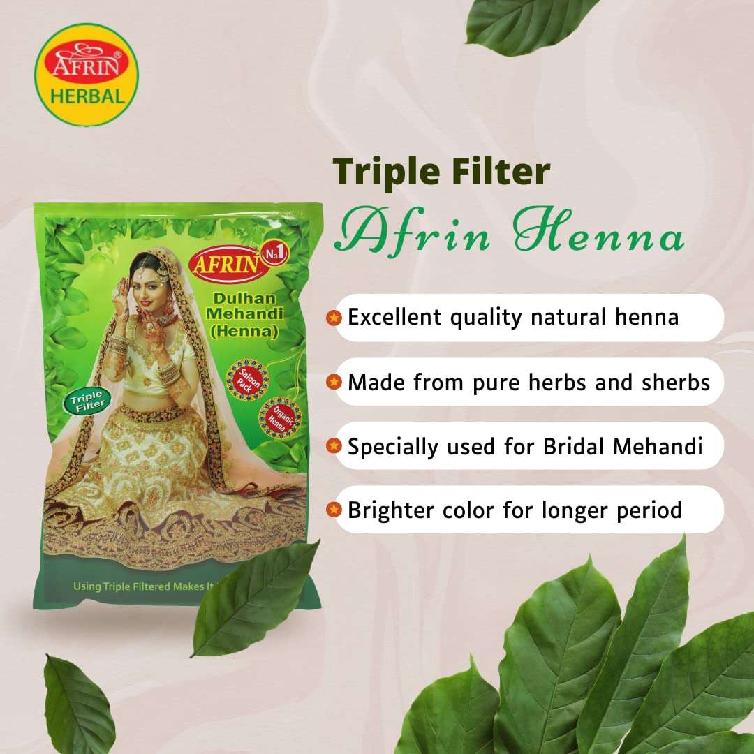 AFRIN Organic Henna Triple Filter Dulhan Mehandi (1 kg) 4