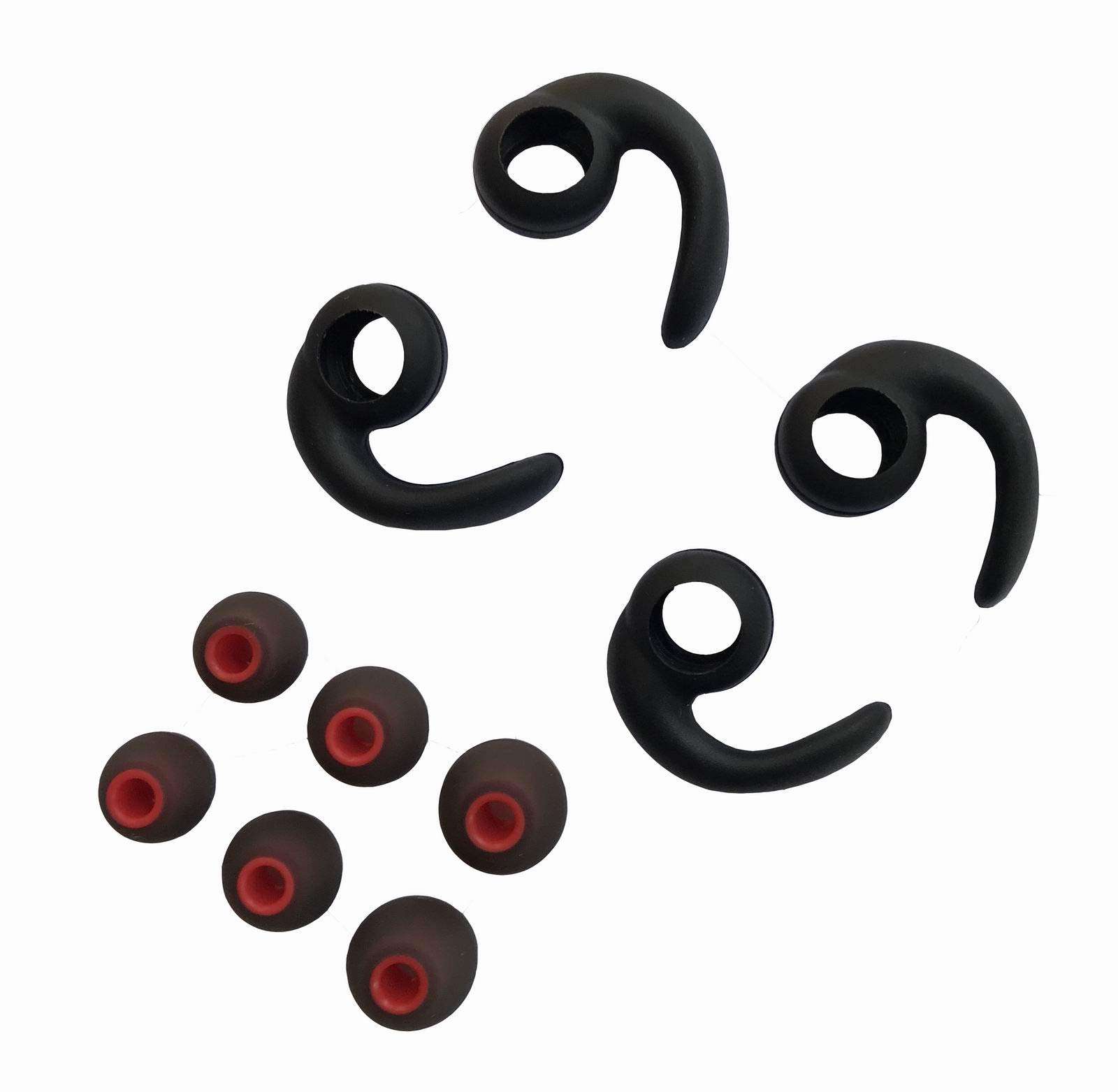 Earbuds Replacement Tips Soft Silicone Earbud Locks Sport Grips Earphones Stabilizer Fins Wings Tips for in-Ear and Ear Canal Earbuds (2Black-M) 1