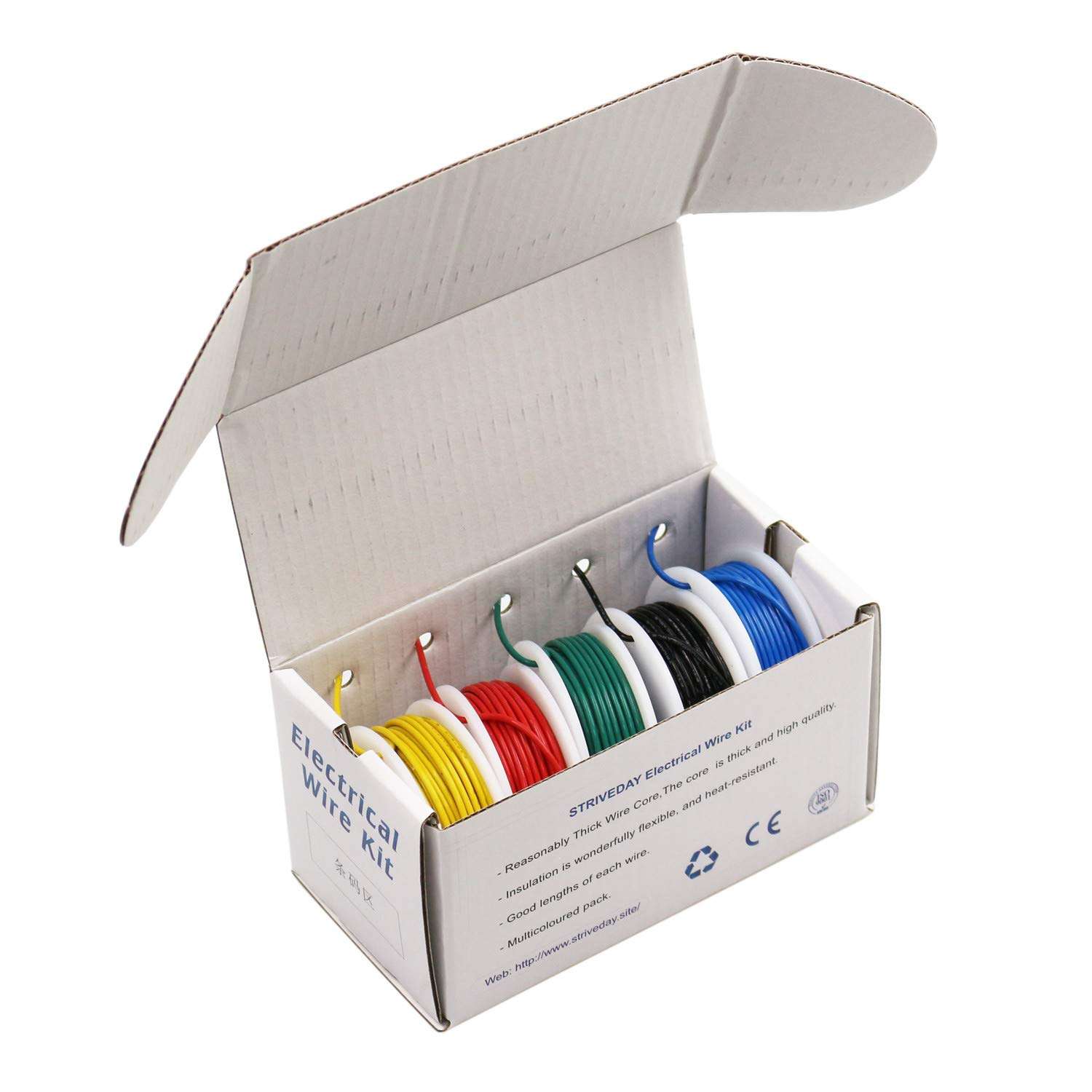 FEP Teflon High Temperature Wire of 24awg with Red Blue Green Yellow Black Colors in Box Each Color 10m Magnet Wire. 6