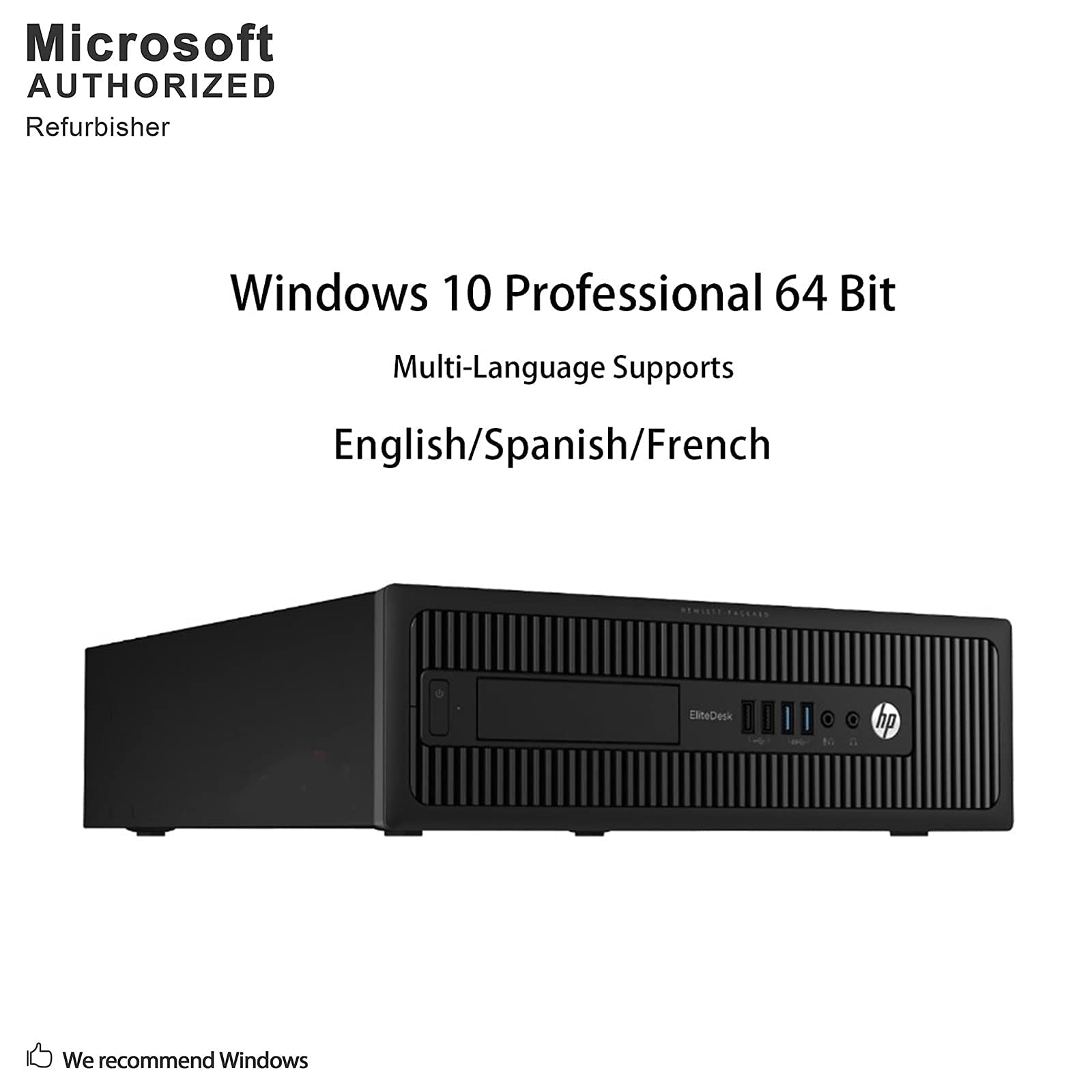 HP EliteDesk 705 G1 Small Form Factor PC, AMD Quad A10 PRO-7800B up to 3.9GHz, 8G DDR3, 500G, DVD, WiFi, BT 4.0, Windows 10 Pro 64 Bit-Multi-Language Supports English/Spanish/French(Renewed) 3