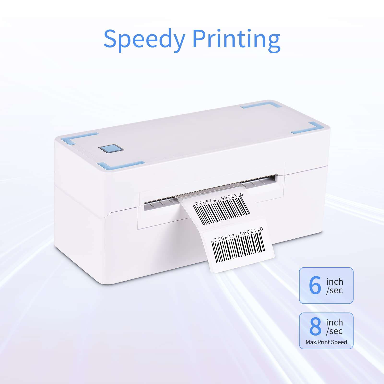 Shipping Label Printer,BUZHI Thermal Shipping Label Printer 4 Inch Desktop Express Barcode Label Sticker Maker 4x6 Portable USB&BT Wireless Connection Max. 80mm Paper Width 180mm/s High Speed Support 6