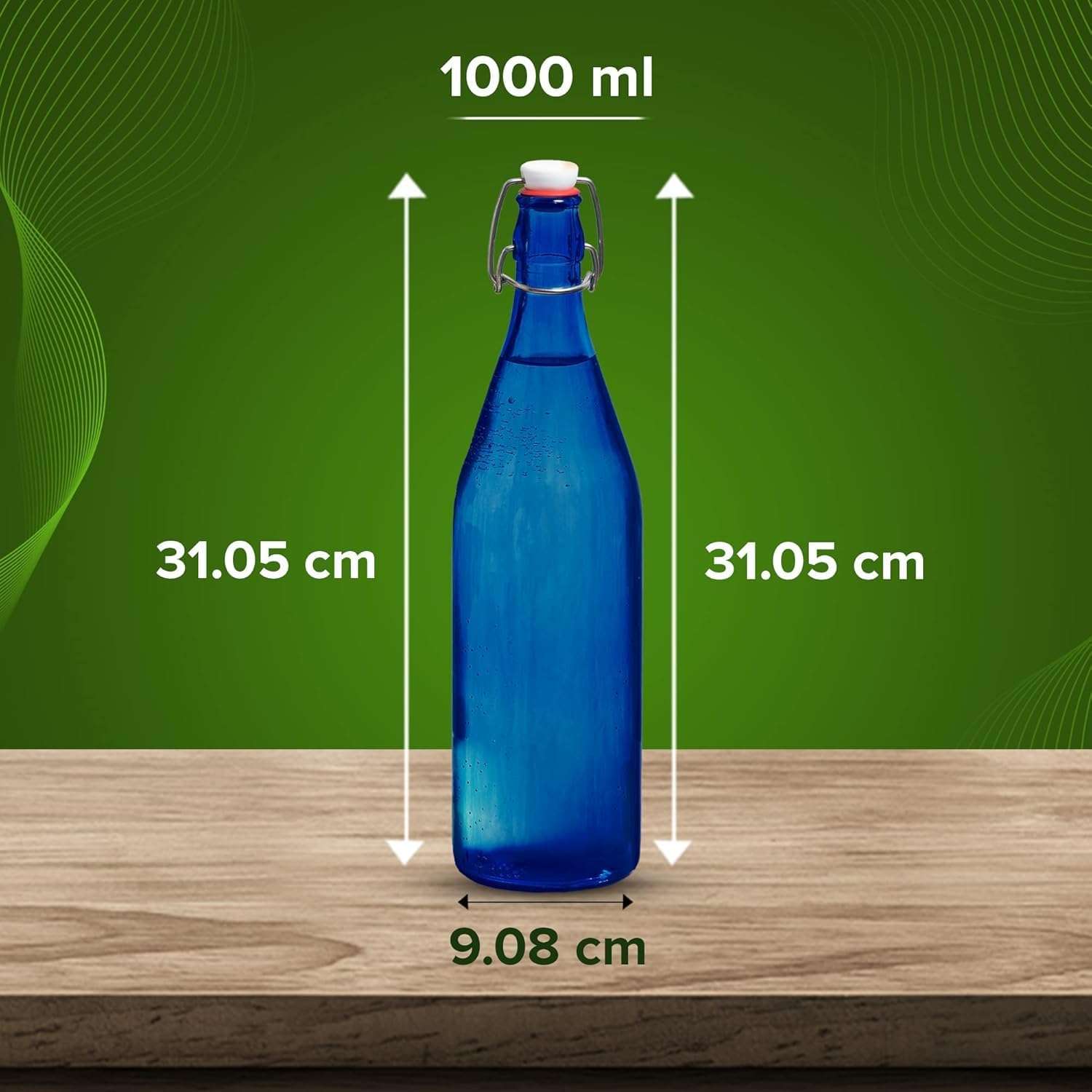 Sunshine Global Source Silica Glass Bottle with Flip Cap, 1 Litre, Set of (Multicolour) (Yellow and Pink) 4