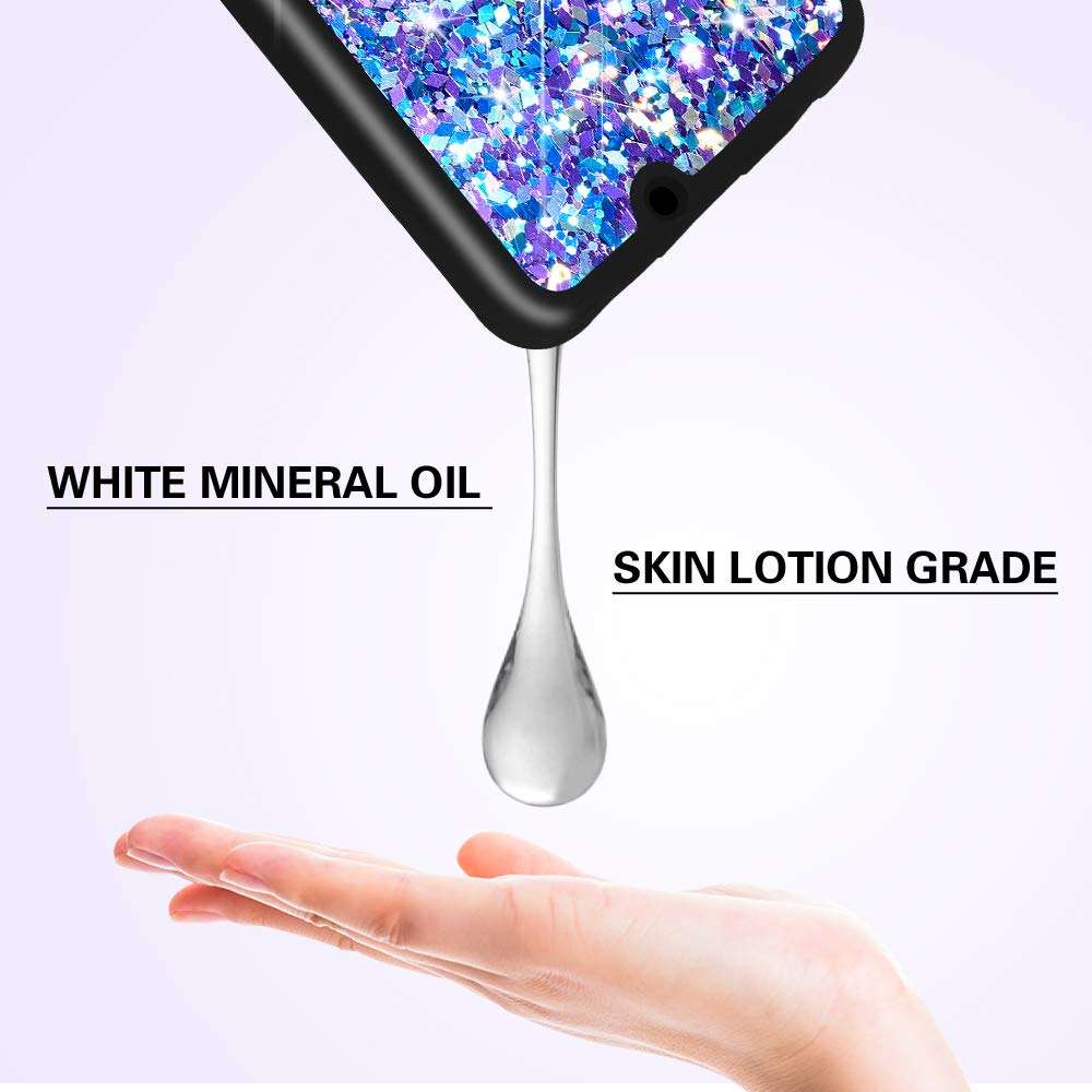 Caka Moto G7 Case, Moto G7 Glitter Case Starry Night Series Luxury Fashion Bling Flowing Liquid Floating Sparkle Glitter Girly Soft TPU Case for Moto G7 (Blue Purple) 3