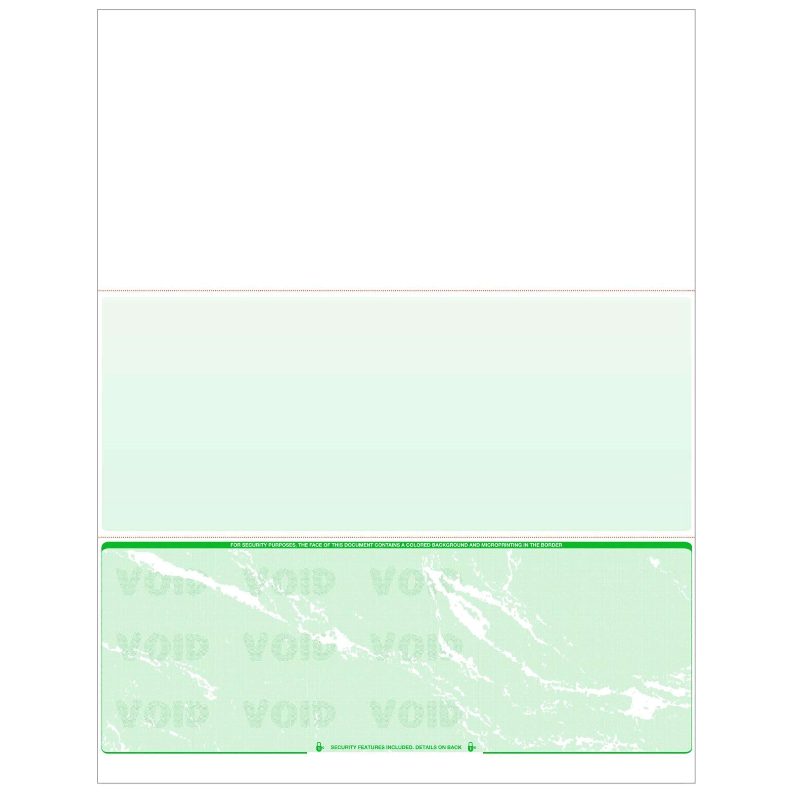 EnDoc Computer Check Paper, 100 Sheets, Business Checks on Bottom, Security Features & Laser Printer Safe, Blank Check Stock Quickbooks Compatible - Green Marble 1