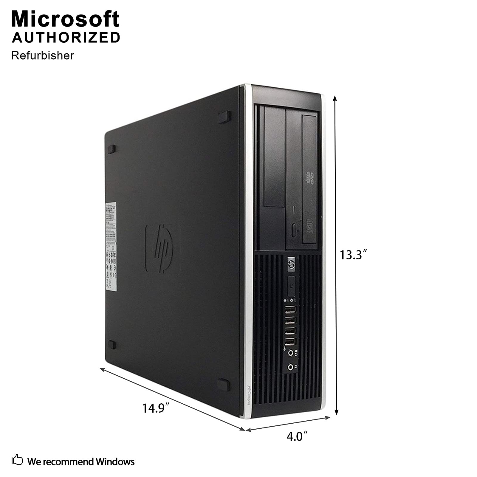HP 6300 Pro Small Form Factor Business Desktop Computer, Intel Core i5 Quad Core Processor up to 3.6GHz, 16GB DDR3 RAM, 2TB HDD, DVD, Windows 10 Professional (Renewed) 2