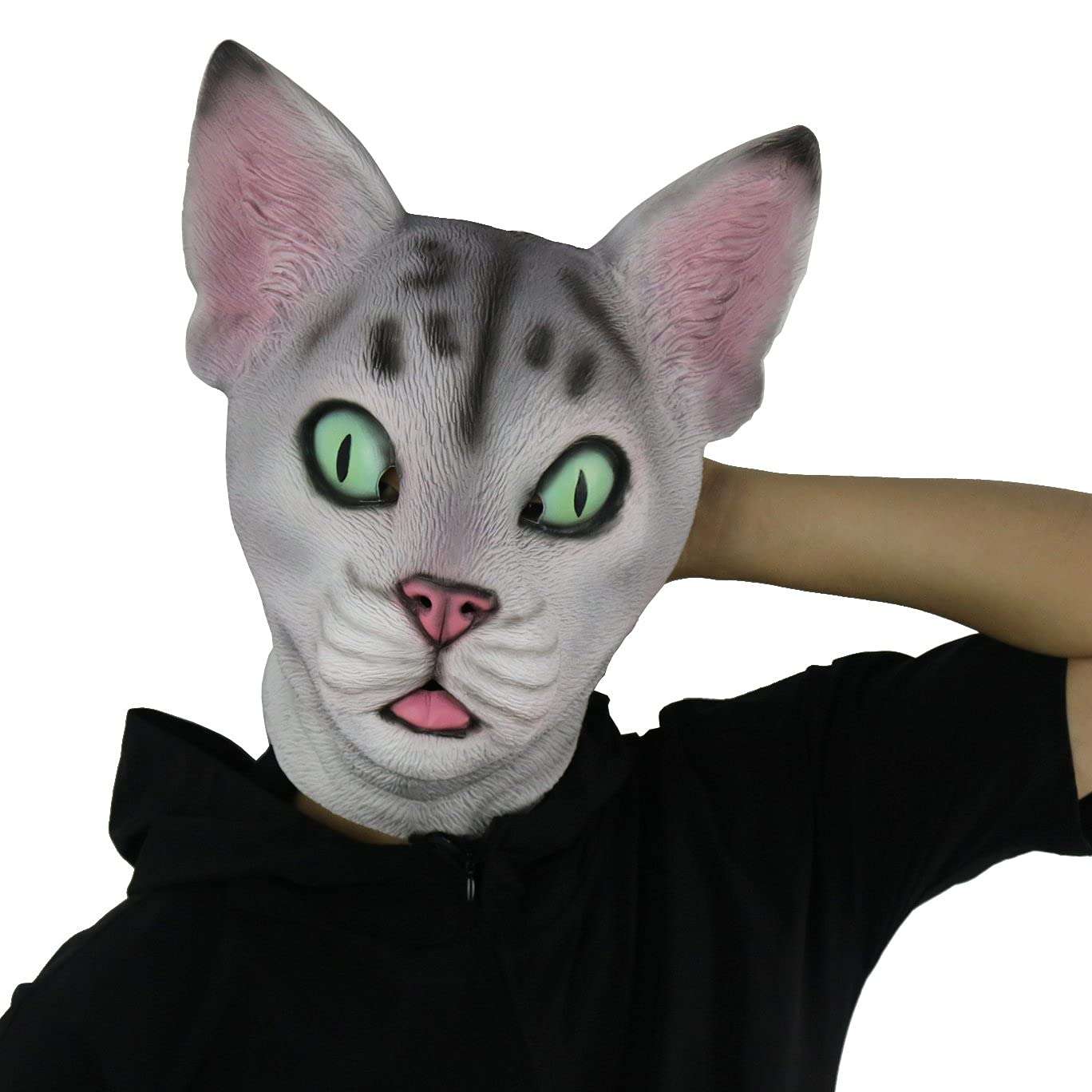 Snotra Shop FantasyParty Halloween Novelty Mask Costume Party Latex Cute Cat Mask Animal Head Mask 1