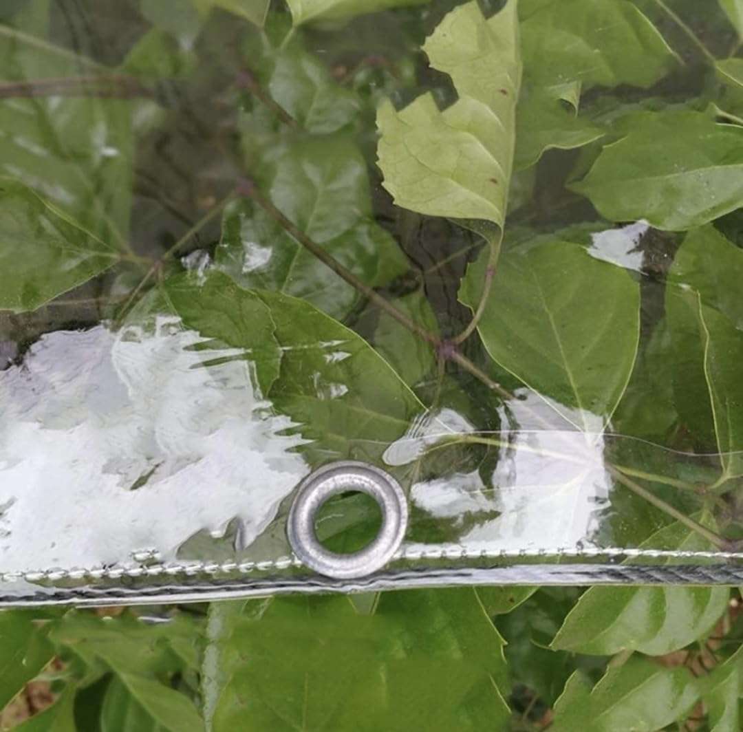 DEWAN SONS Rainproof Cloth Window Windproof Curtains Waterproof Transparent Outdoor,Balcony Sheet Clear, 500 GSM Rain Sun Dust Protections (5 x 10 FT) 4