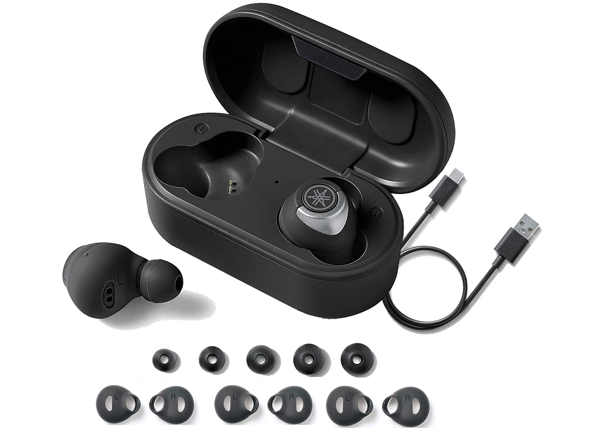 YAMAHA TW-E5A Ambient Sound Earbuds Bluetooth Wireless Headphones - Listening Care in-Ear Earphones IPX5 Water Resistant (Black) 1