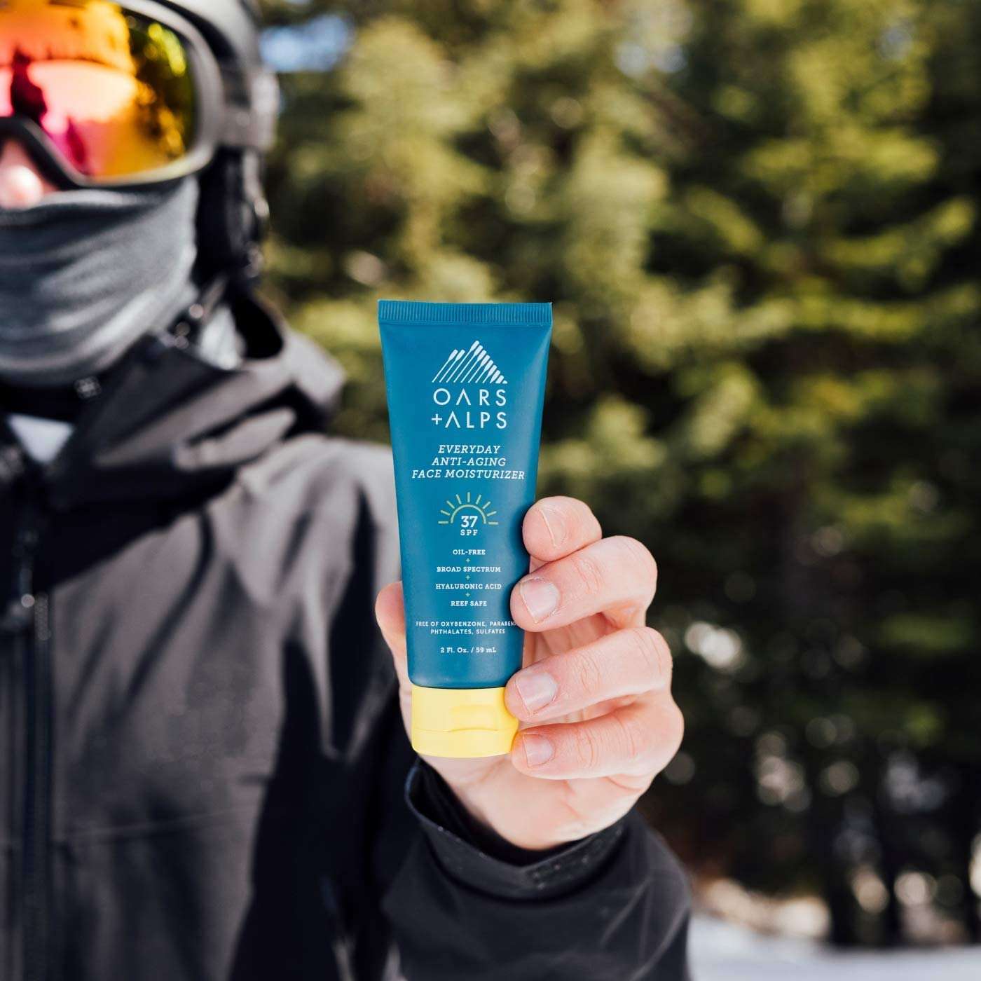 Oars + Alps Travel Sunscreen for Face & Everday Use, SPF 37 Anti Aging Face Sunscreen & Body Lotion, Infused with Hyaluronic Acid, Vitamin E and B5, No White Residue, Water & Sweat Resistant, 2pk 3