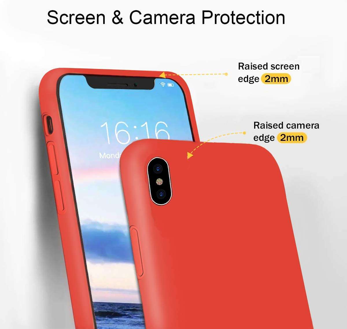 ESTPEAK Liquid Silicone Magnetic Case Compatible with iPhone 7/8/SE, [Invisible Built-in Metal Plate] Support Magnetic Car Mount, 360 Protective Cover Compatible with iPhone 7/8/SE 4.7'' 3