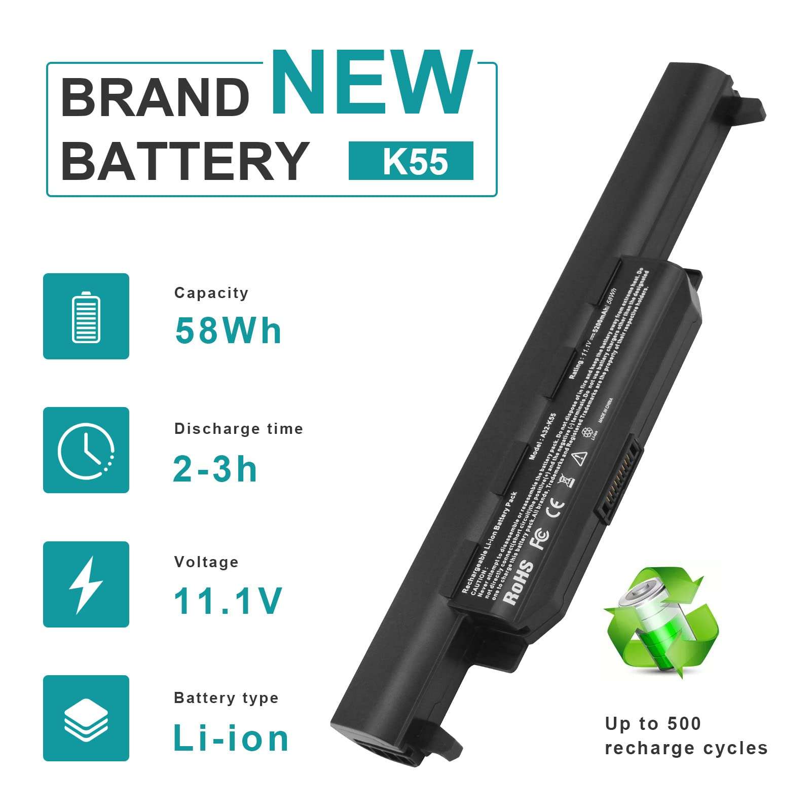 Fancy Buying A32-K55 Laptop Battery for ASUS A33-K55 A41-K55 A45 A55 A75 F45 F55 F75 K45 K55 K75 R400 R403 R500 R503 R700 R704 U57 X45 3