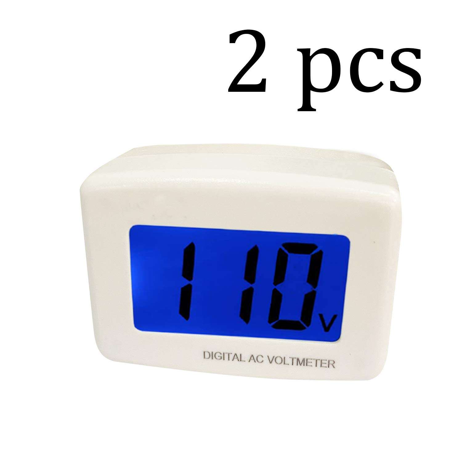 Proshopping 2 PCS AC 110V Flat Plug Voltage Meter, Digital Voltmeter Display Gauge, Voltage Monitor Tester, Auto Power Line Volt LCD Panel Indicator -for Household Wall Plug in Outlet, RV (AC 80-300V) 3