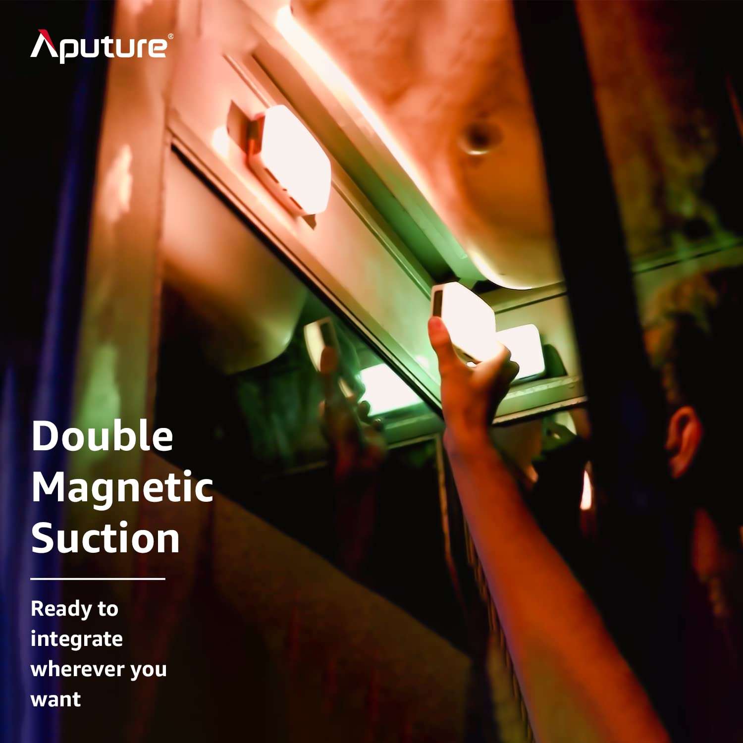 Aputure MC Aputure Amaran AL-MC RGB Led Video Light TLCI/CRI 96+ RGB 0-360 Full Color 3200-6500K Adjustable 0-100% Stepless Dimming CCT/HSI/FX Mode Built-in Lighting Effect App Control Wireless Charge 4