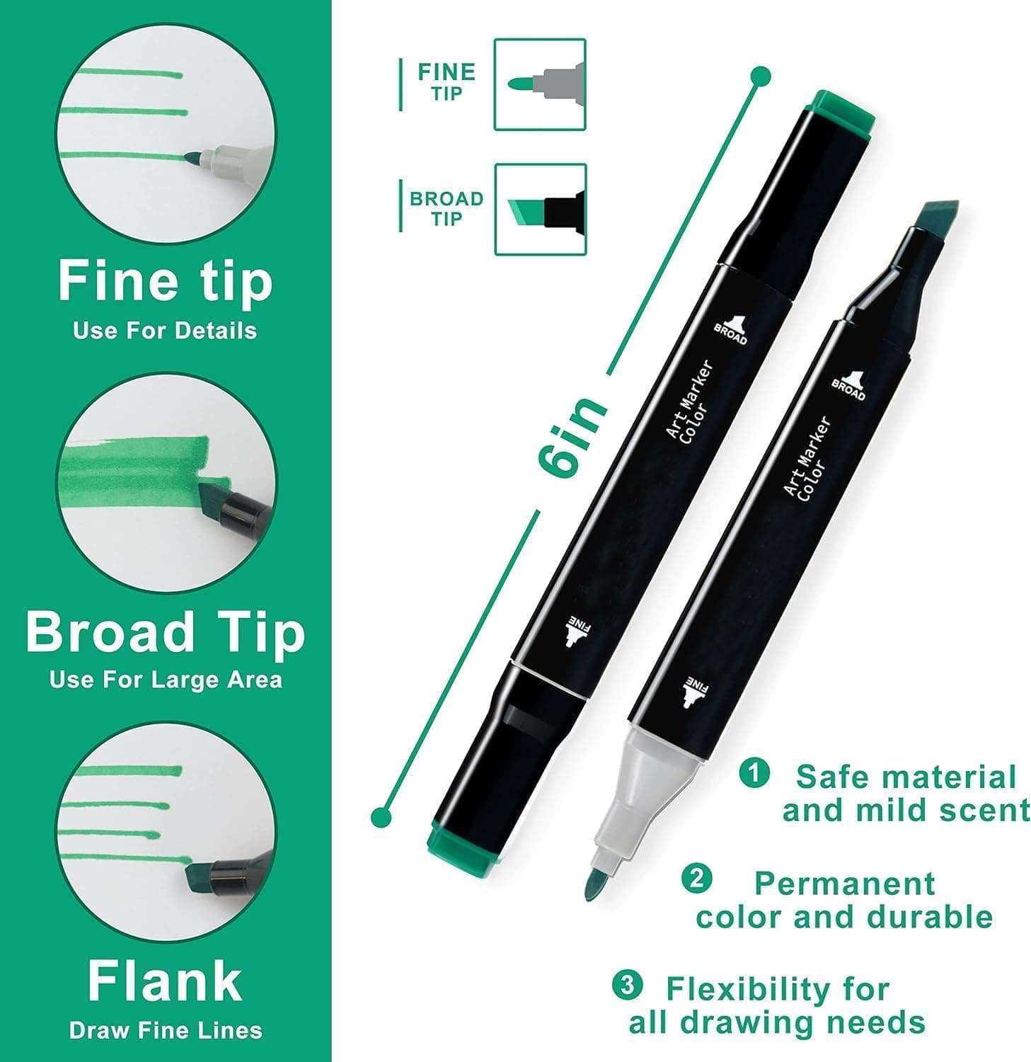 Dkriva® Dual Tip Brush Markers Set - 48 Colorful Sketch Pens for Drawing, Calligraphy & Painting with Carrying Case - Fine & Chisel Tips, Non-Toxic & Smooth Writing for Kids & Adults (80 PCS) 4