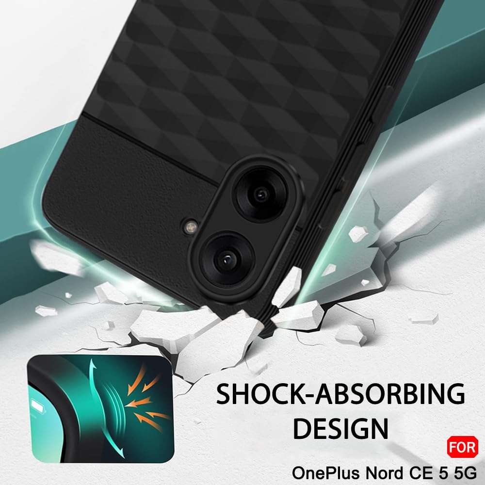 TheGiftKart Shockproof Back Cover Case for OnePlus Nord CE 5 5G | Micro-Fibre Lining Inside | Anti-Slip Grip | Stunning Minimalist Design Back Cover Case for OnePlus Nord CE5 5G (TPU, Black) 6