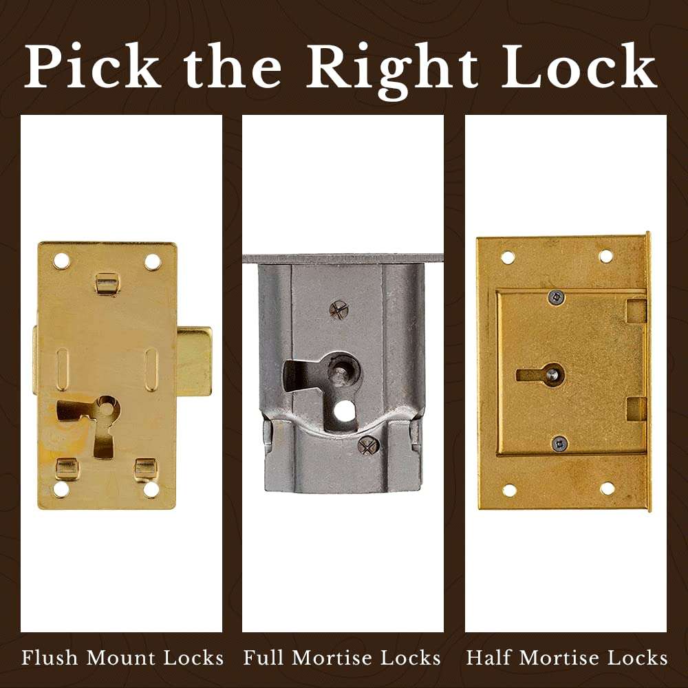 Large Brass Half Mortise Chest or Box Lid Lock w/Two Skeleton Keys | S-7E 6