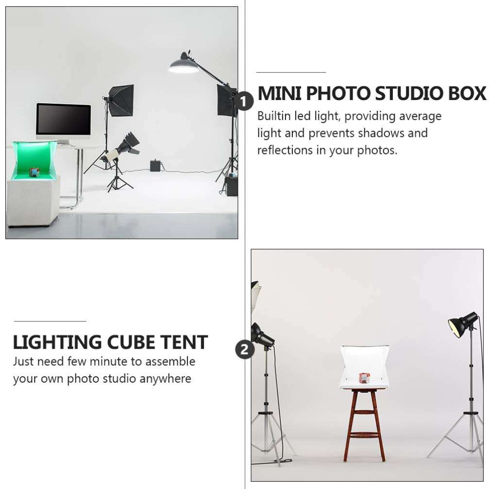 OSALADI Portable Tent Led Light Box Mini Photo Studio Box Portable Photo Studio Shooting Tent Photography Table Light Box with 6 Colors Background Portable Tent Led Light Box 4