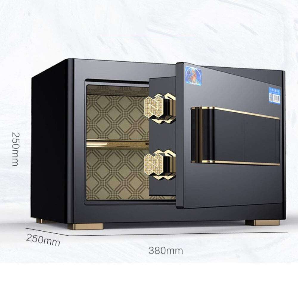 WXLSQ Digital Electronic Safe Security Box, Deposit Safe for Home & Office, Cabinet Safe, Fingerprint Recognition System Lock Box Security Safe Box,Brown 4