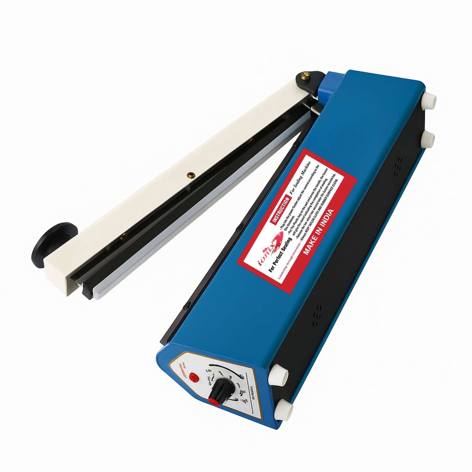 IONIX Sealing Machine for Food Packets | 1 Year Warranty, 8 Inch | Packet Sealer Machine, Packing Machine Sealing, Plastic Sealing Machine, Heavy metal Body From Full Customer Support (Blue - 200mm) 6