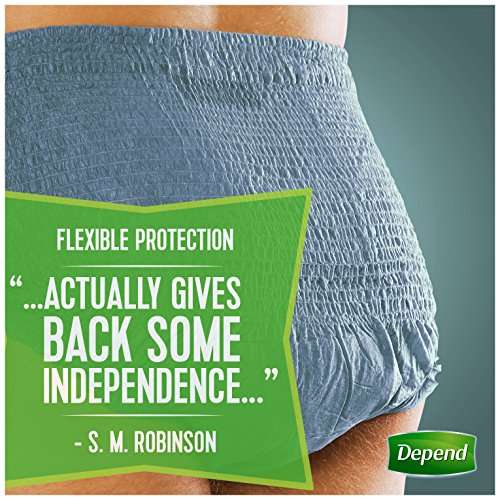 Depend FIT-FLEX Incontinence Underwear for Men, Maximum Absorbency, Large/X-Large, Gray (Packaging may vary) 3
