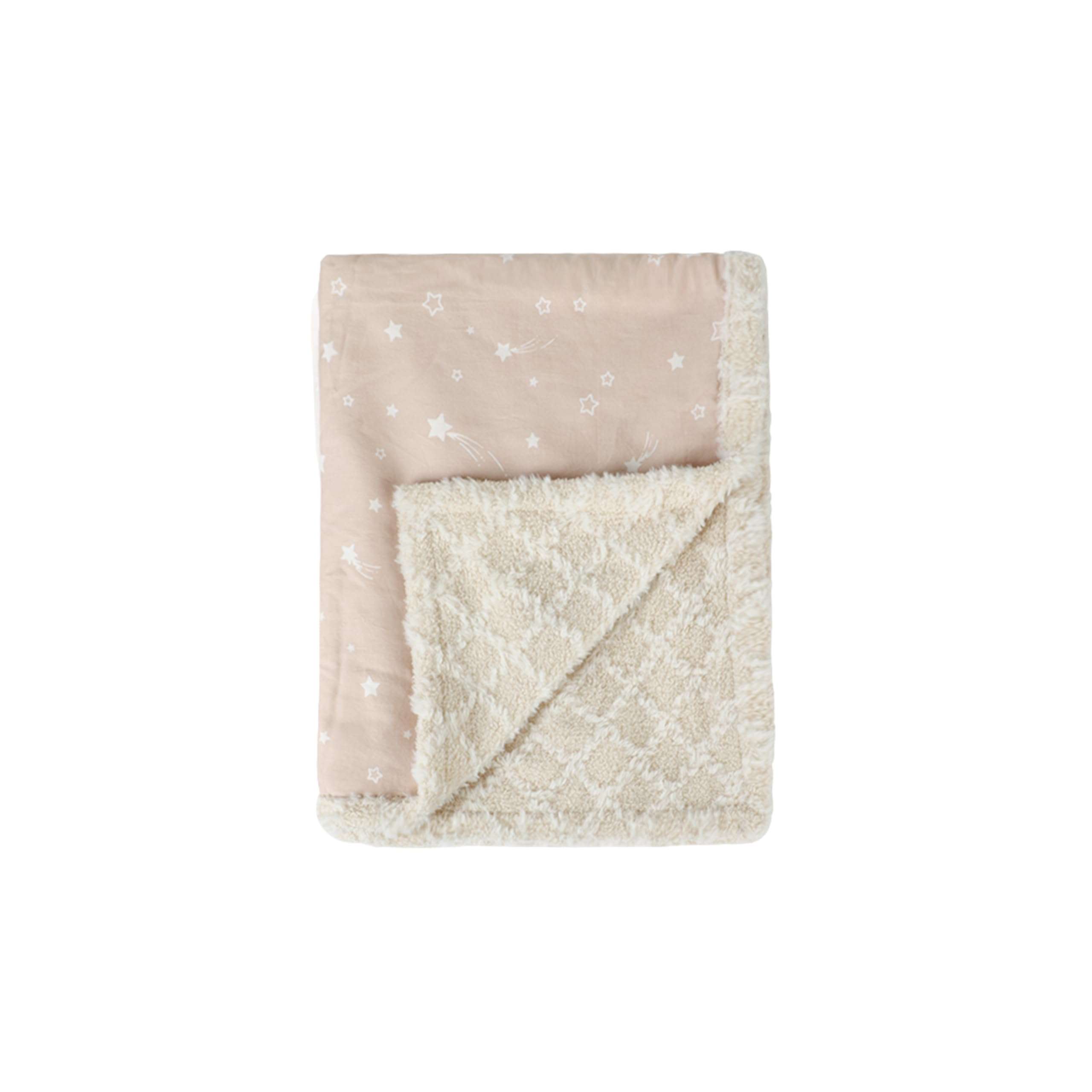 abracadabra Reversible Beige Cloud Soft Luxe Blanket, Soft Baby Blanket for Newborns & Infants, Cozy Warm Infant & Toddler Blanket, Baby Bedding & Baby Wrap Blanket - Shooting Star 1